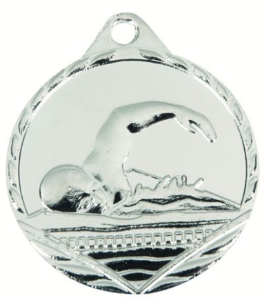 Медаль 32 мм Плавание серебро