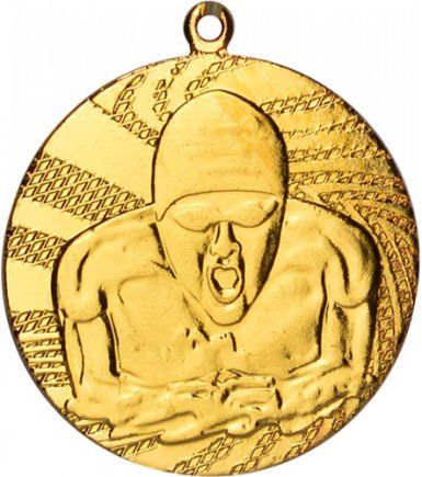 Медаль 40 мм Плавання золото