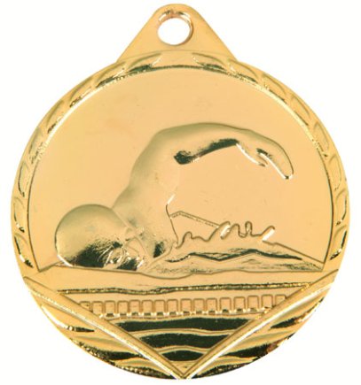 Медаль 45 мм Плавання золото