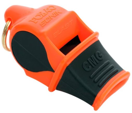 Свисток FOX "Sonik Blast CMG Multicolor" с нагубником 4056MO цвет: оранжевый/чёрный